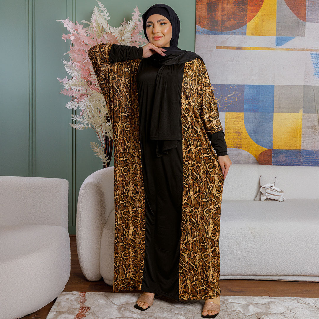 Practical Saudi Jersey  prayer dress with headscarf