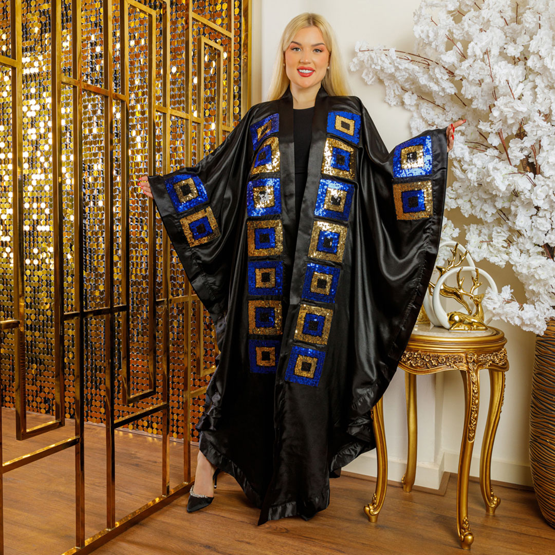Dubai Silky Satin kaftan- Embroidered