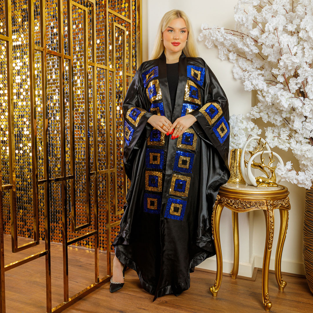 Dubai Silky Satin kaftan- Embroidered
