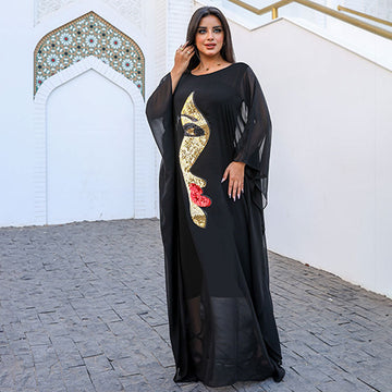 Dubai  Chiffon Jalabiya- Embroidered
