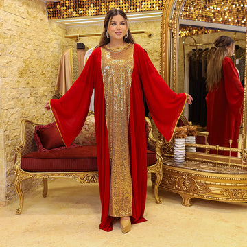 Kuwaiti Chiffon jalabiya -Embroidered
