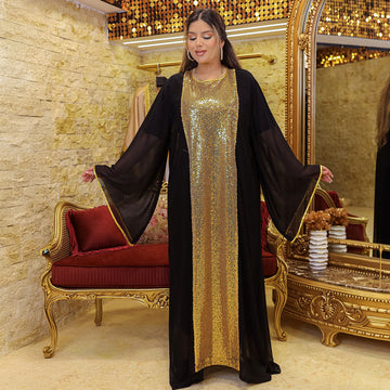 Kuwaiti Chiffon jalabiya -Embroidered