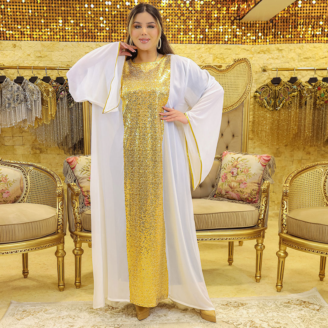 Kuwaiti Chiffon jalabiya -Embroidered