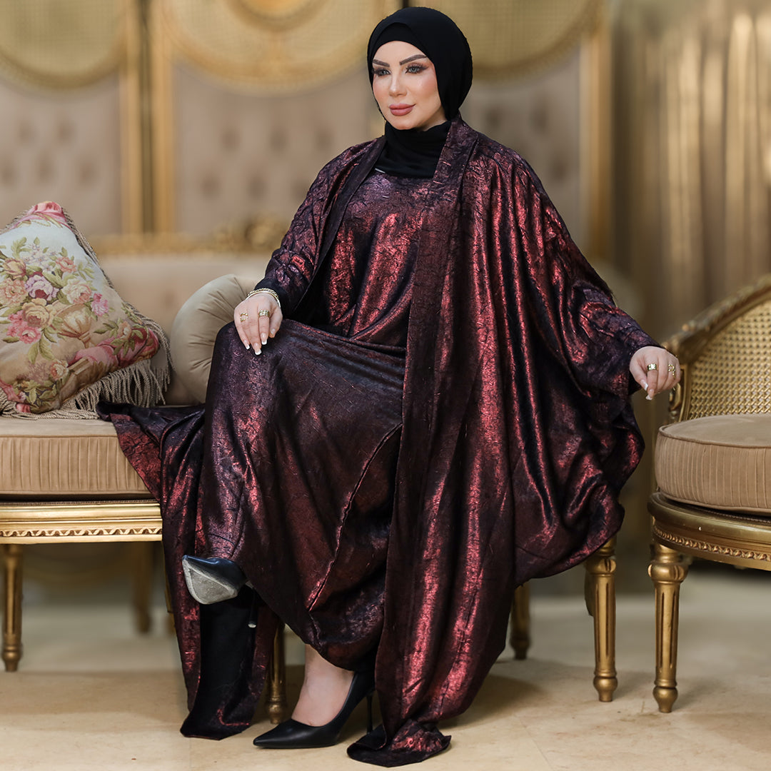 Shiny Emirati Kaftan Set(two-piece)