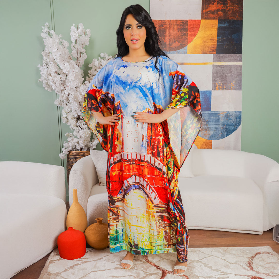 Dubai Linen Jalabiya - Printed