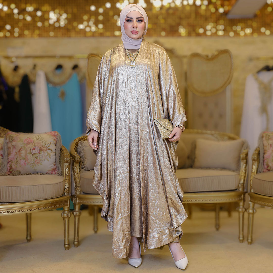 Shiny Emirati Kaftan Set(two-piece)