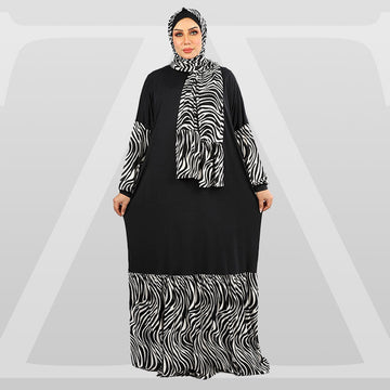 Practical Saudi Jersey  prayer dress with headscarf
