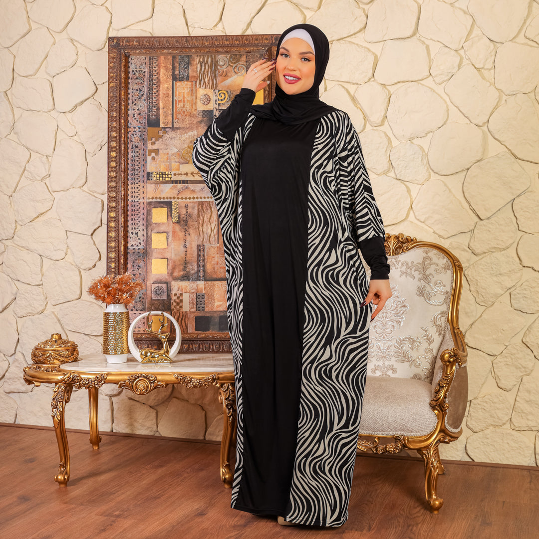 Practical Saudi Jersey  prayer dress with headscarf
