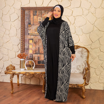 Practical Saudi Jersey  prayer dress with headscarf