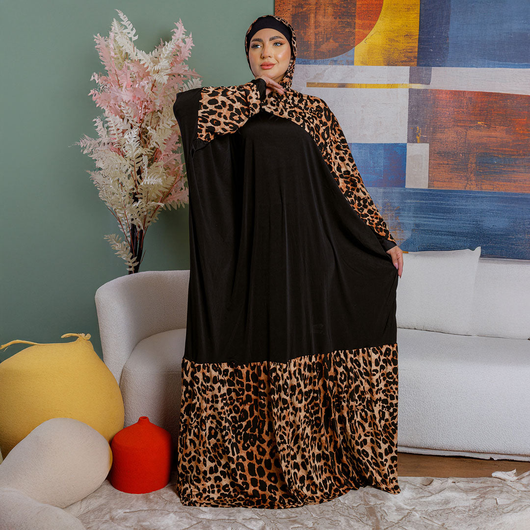Practical Saudi Jersey  prayer dress with headscarf