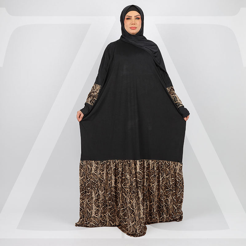 Practical Saudi Jersey  prayer dress with headscarf