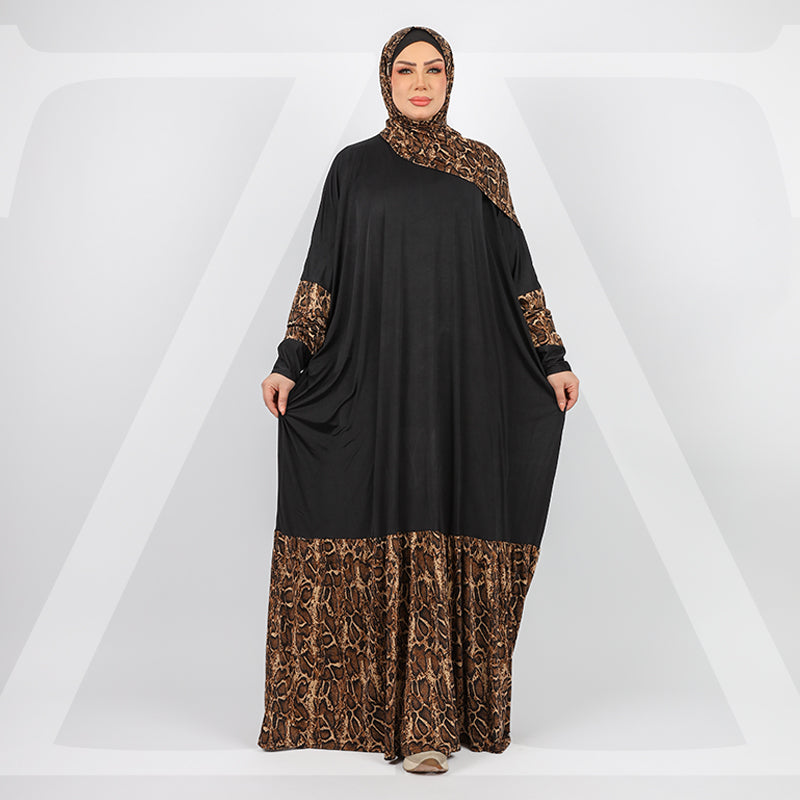 Practical Saudi Jersey  prayer dress with headscarf