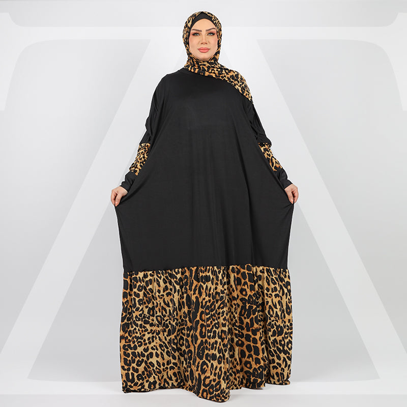 Practical Saudi Jersey  prayer dress with headscarf