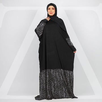 Practical Saudi Jersey  prayer dress with headscarf