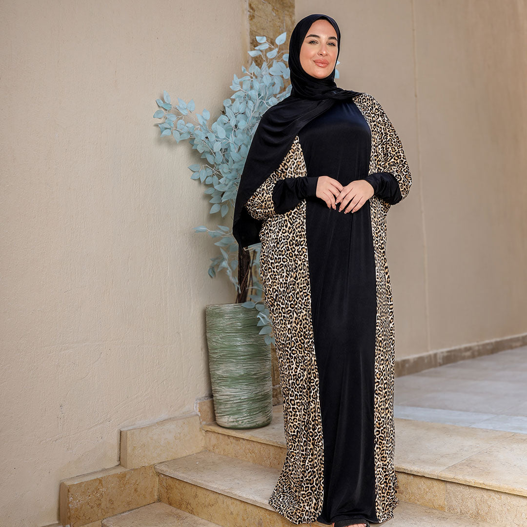 Practical Saudi Jersey  prayer dress with headscarf
