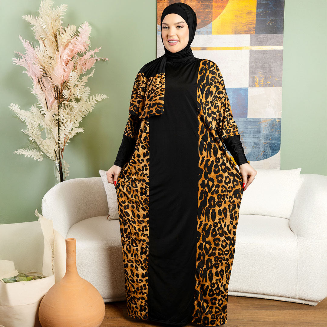 Practical Saudi Jersey  prayer dress with headscarf