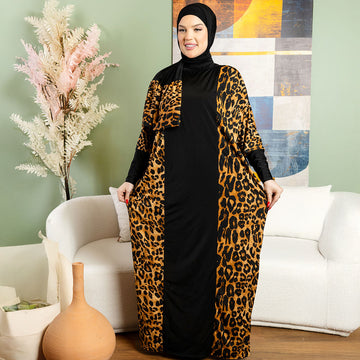 Practical Saudi Jersey  prayer dress with headscarf