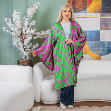 Silky Satin Cardigan-Printed