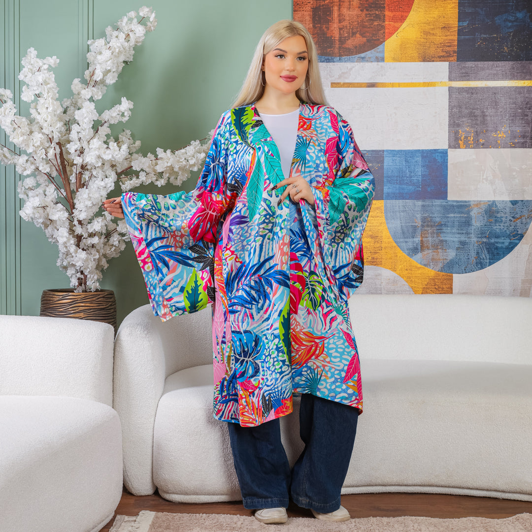 Silky Satin Cardigan-Printed