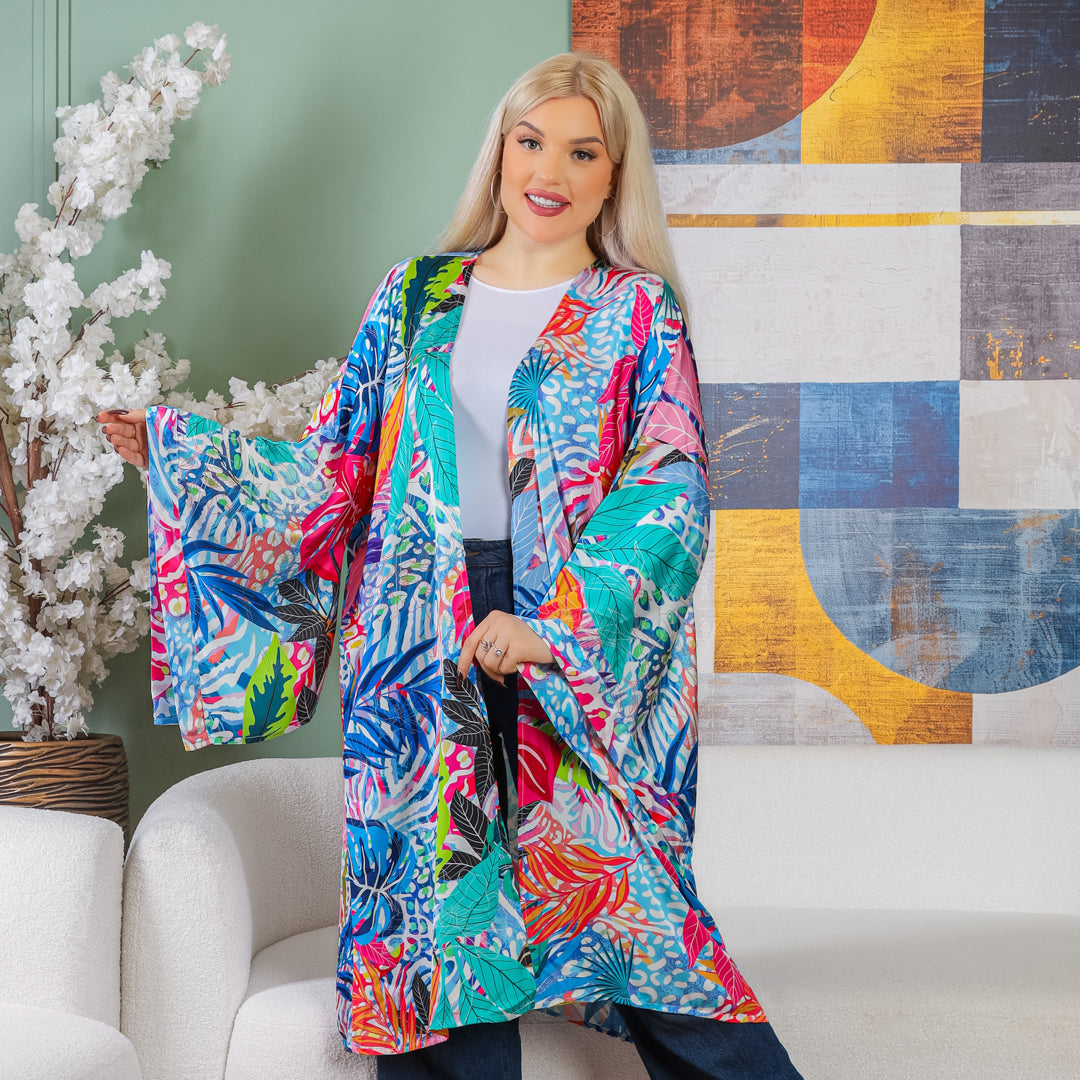 Silky Satin Cardigan-Printed