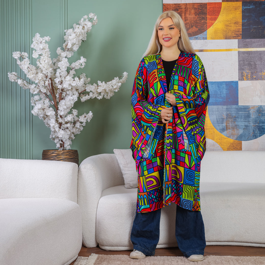 Silky Satin Cardigan-Printed