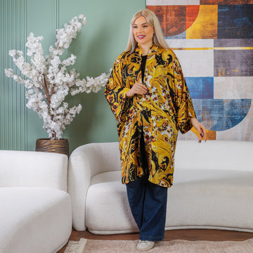 Silky Satin Cardigan-Printed
