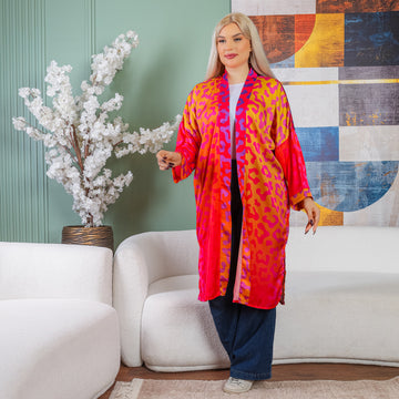 Silky Satin Cardigan-Printed