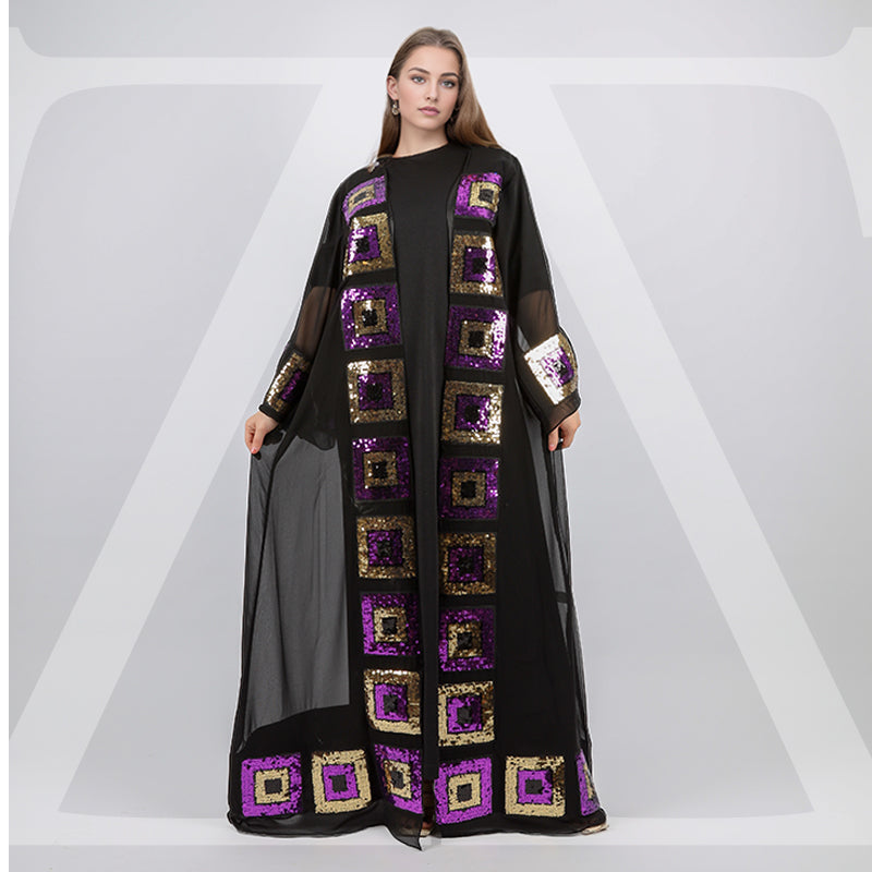 Arabic  Chiffon kaftan - Embroidered