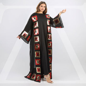 Arabic Chiffon kaftan - Embroidered