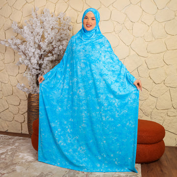 Practical  Bahraini prayer dress with headscarf- printed