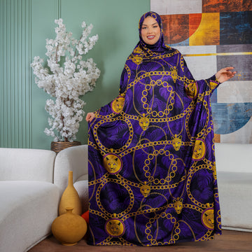 Practical  Bahraini prayer dress with headscarf- printed