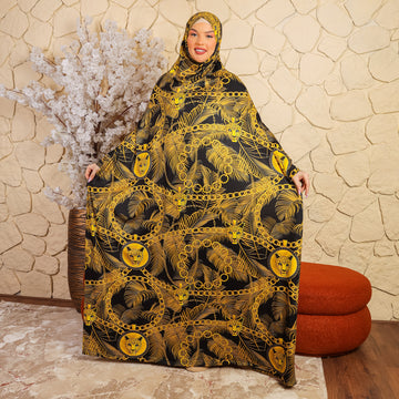 Practical  Bahraini prayer dress with headscarf- printed