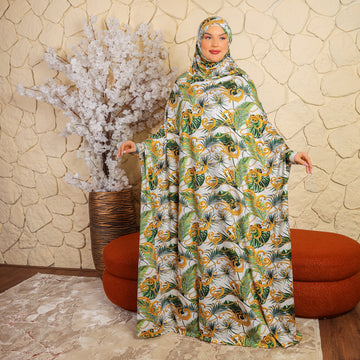 Practical  Bahraini prayer dress with headscarf- printed