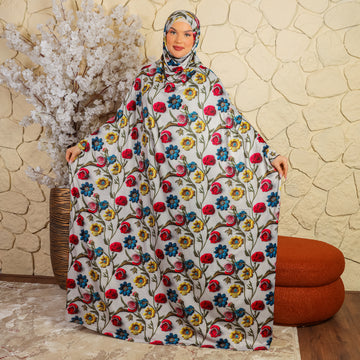 Practical  Bahraini prayer dress with headscarf- printed