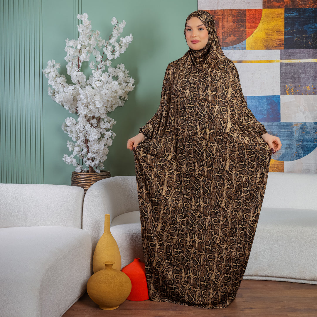 Practical  Kuwaiti Jersey prayer dress  with headscarf