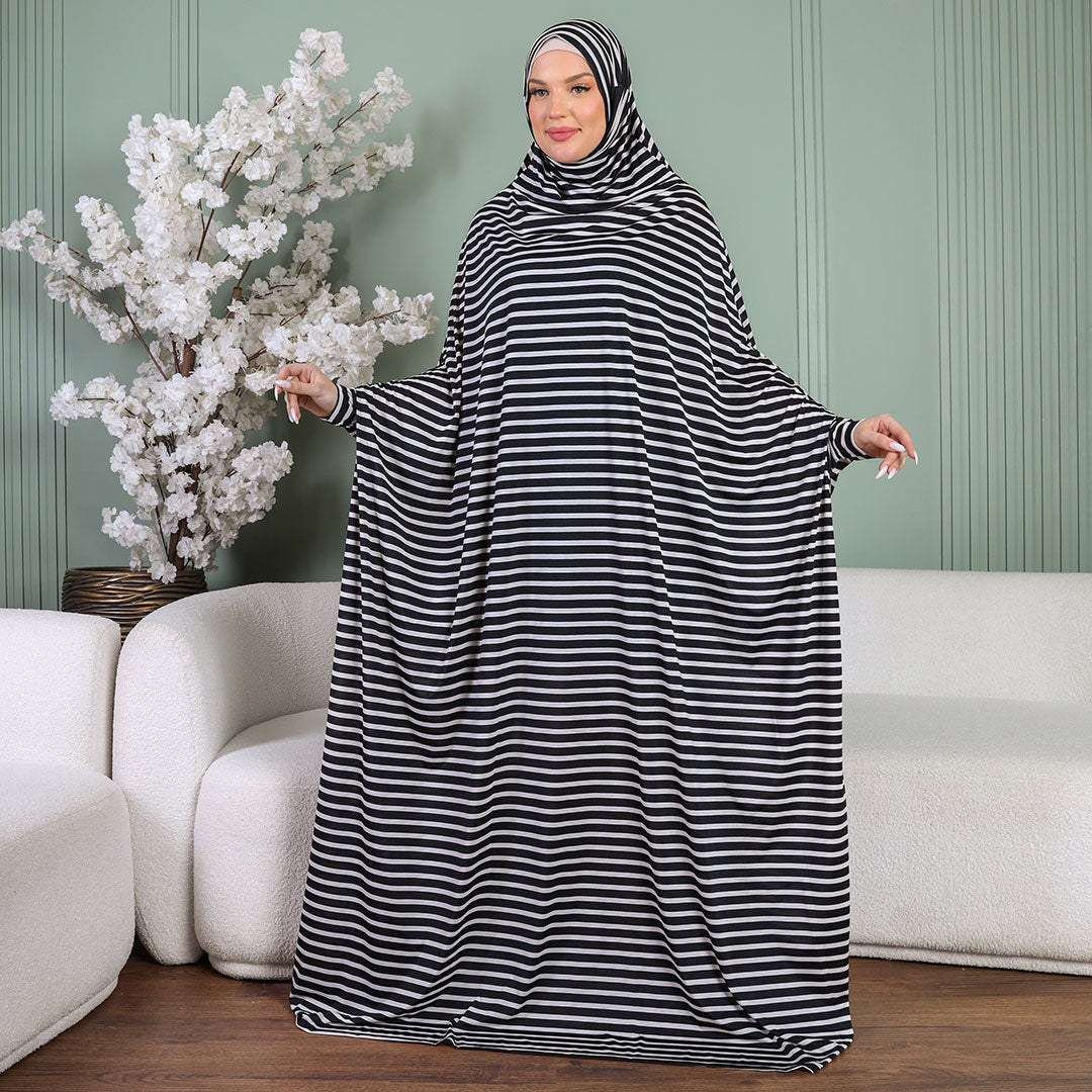 Practical  Kuwaiti Jersey prayer dress  with headscarf