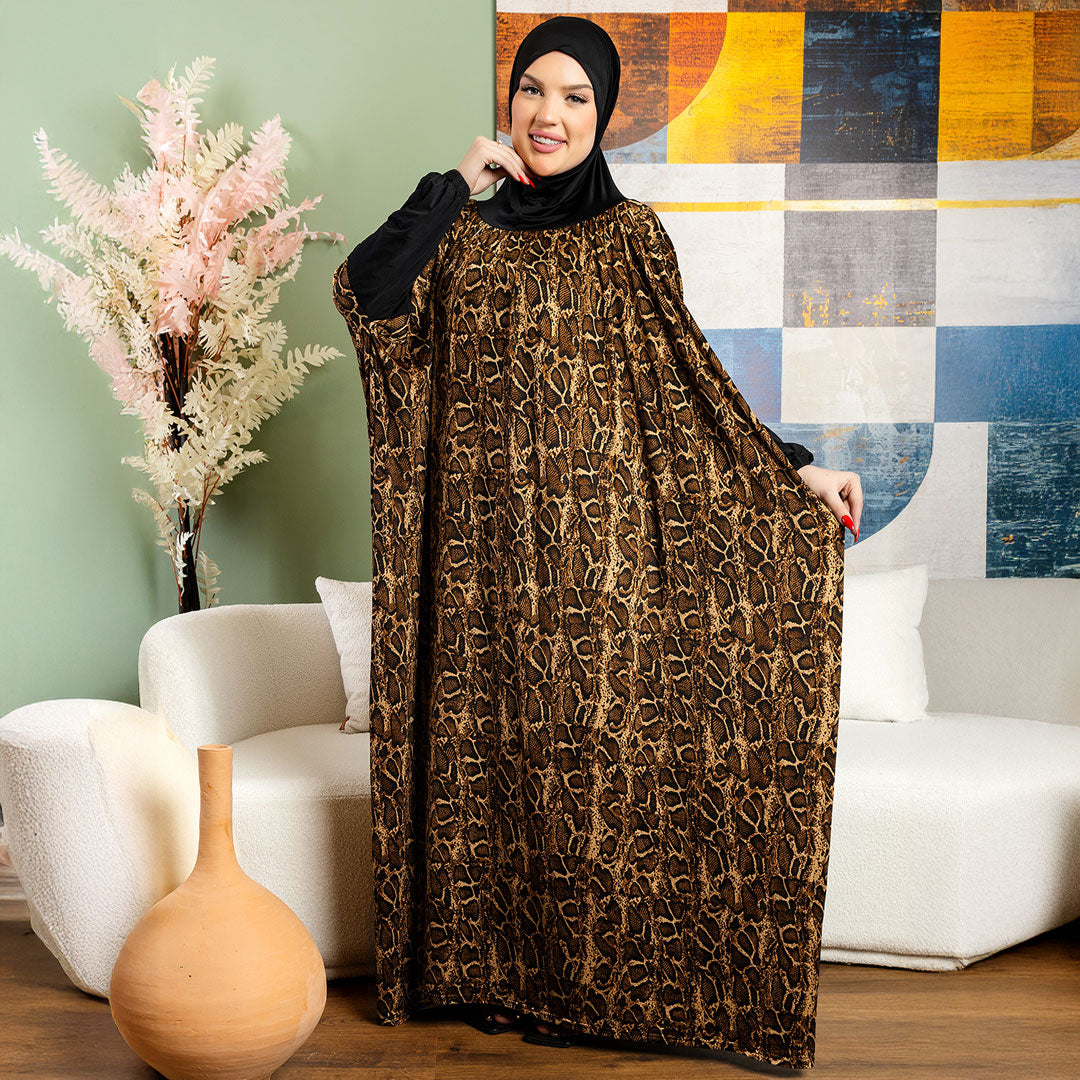 Practical  Kuwaiti Jersey prayer dress  with headscarf