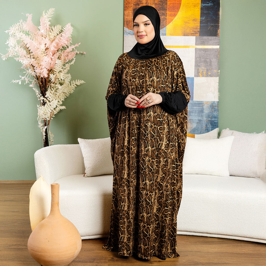 Practical  Kuwaiti Jersey prayer dress  with headscarf