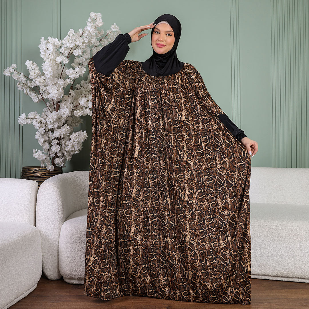 Practical  Kuwaiti Jersey prayer dress  with headscarf