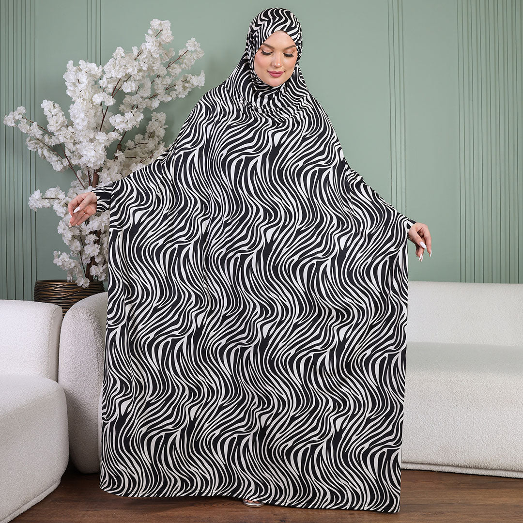 Practical  Kuwaiti Jersey prayer dress  with headscarf
