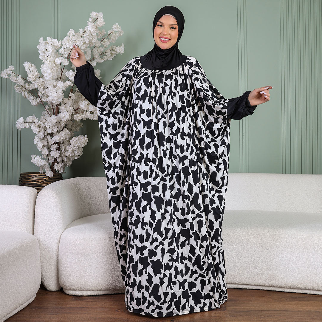 Practical  Kuwaiti Jersey prayer dress  with headscarf