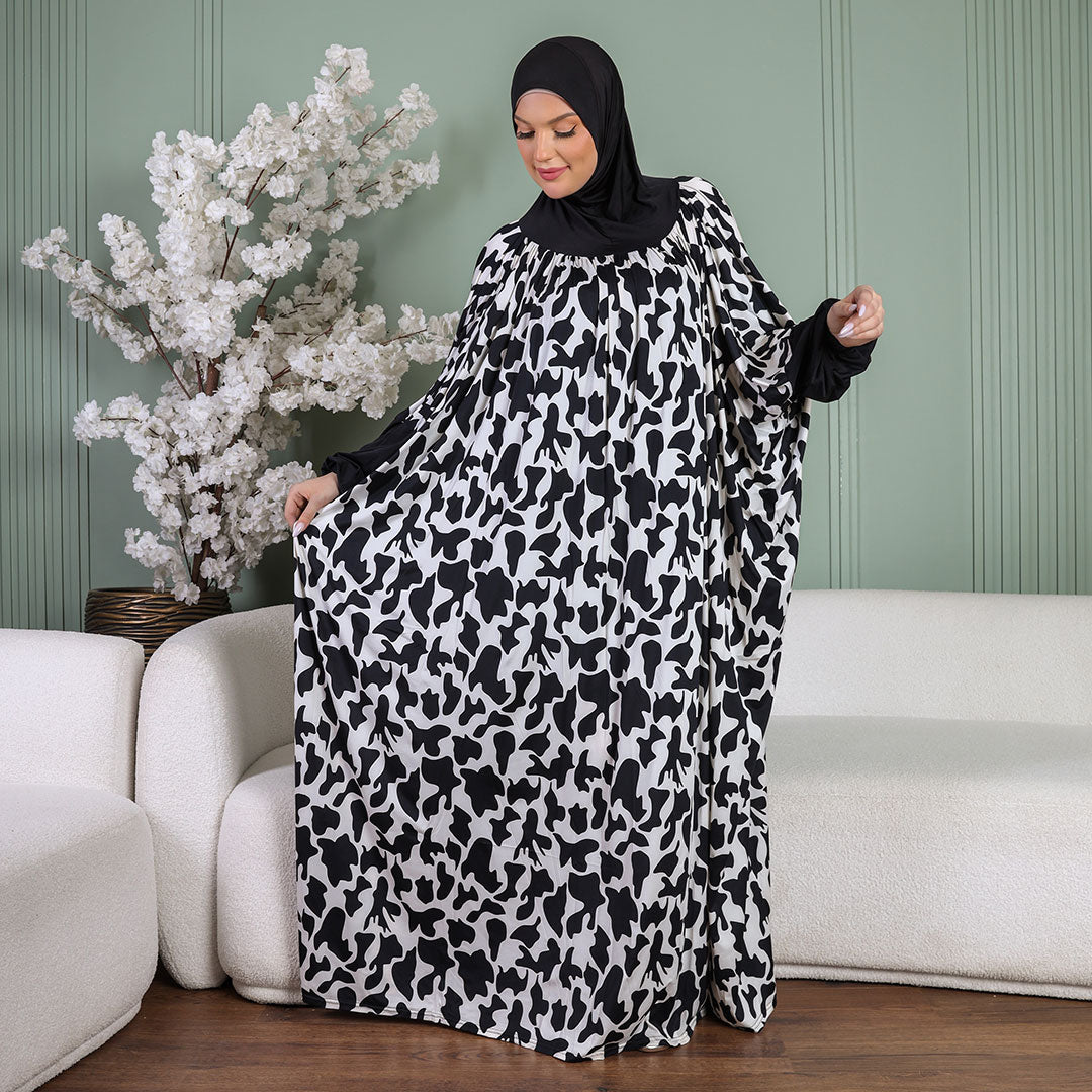 Practical  Kuwaiti Jersey prayer dress  with headscarf