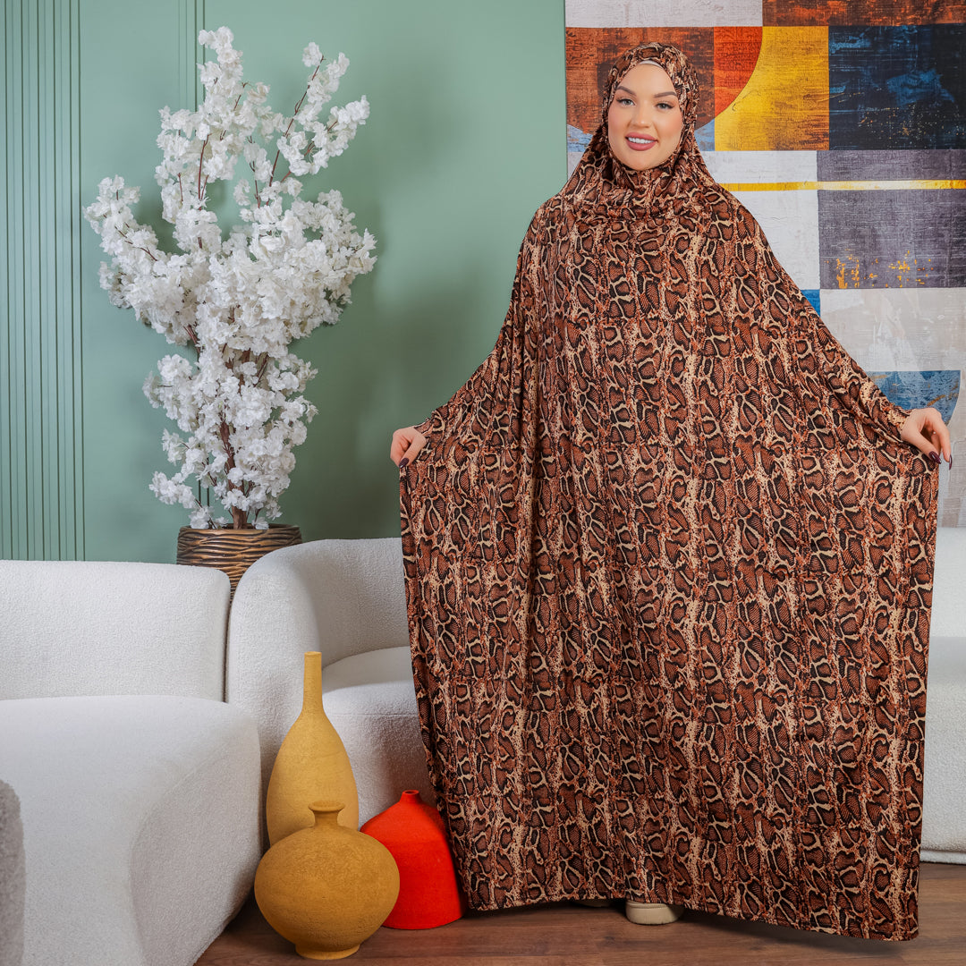 Practical  Kuwaiti Jersey prayer dress  with headscarf