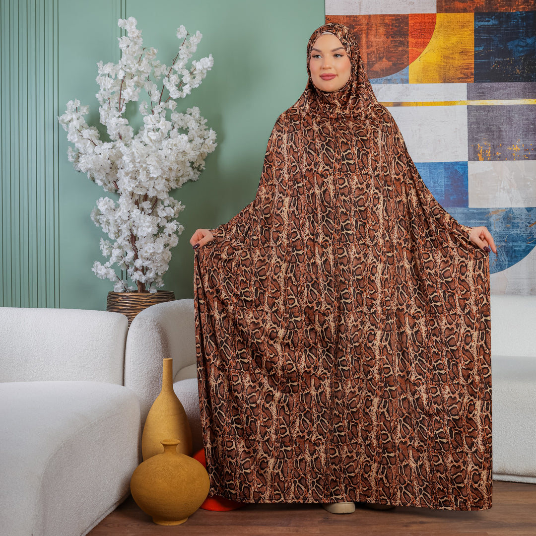 Practical  Kuwaiti Jersey prayer dress  with headscarf