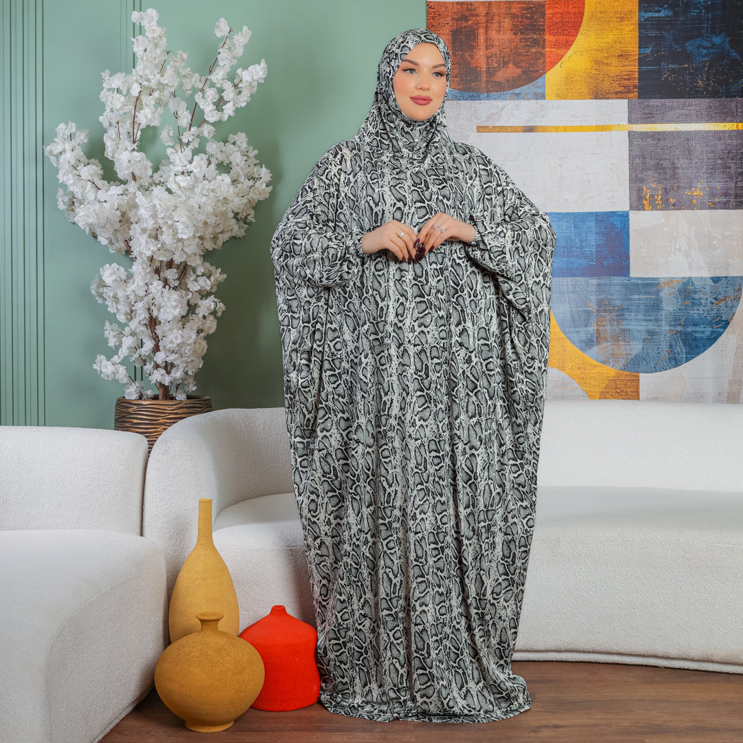 Practical  Kuwaiti Jersey prayer dress  with headscarf