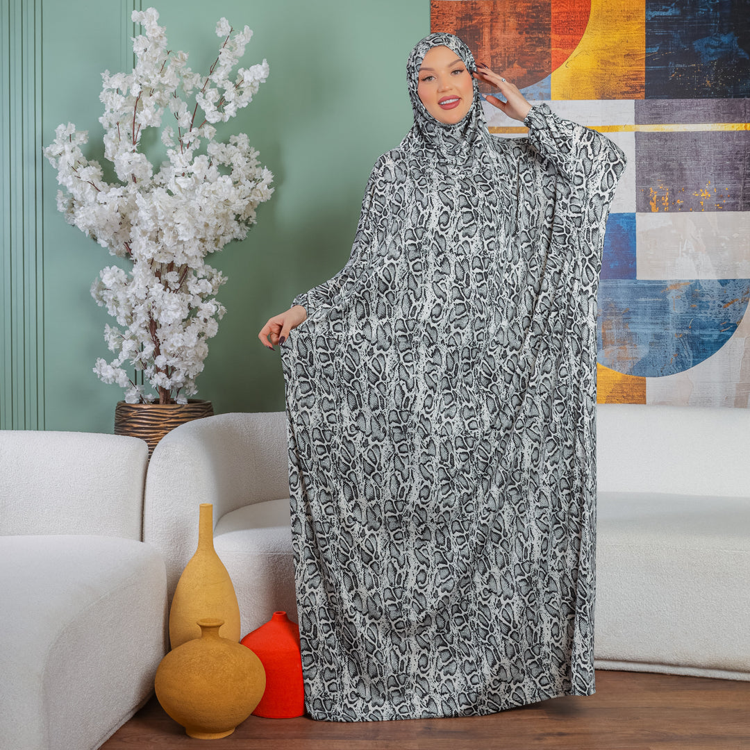 Practical  Kuwaiti Jersey prayer dress  with headscarf