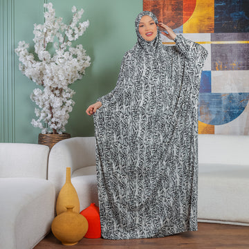 Practical  Kuwaiti Jersey prayer dress  with headscarf