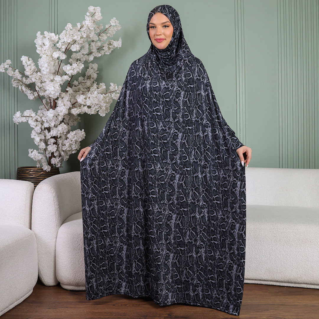 Practical  Kuwaiti Jersey prayer dress  with headscarf