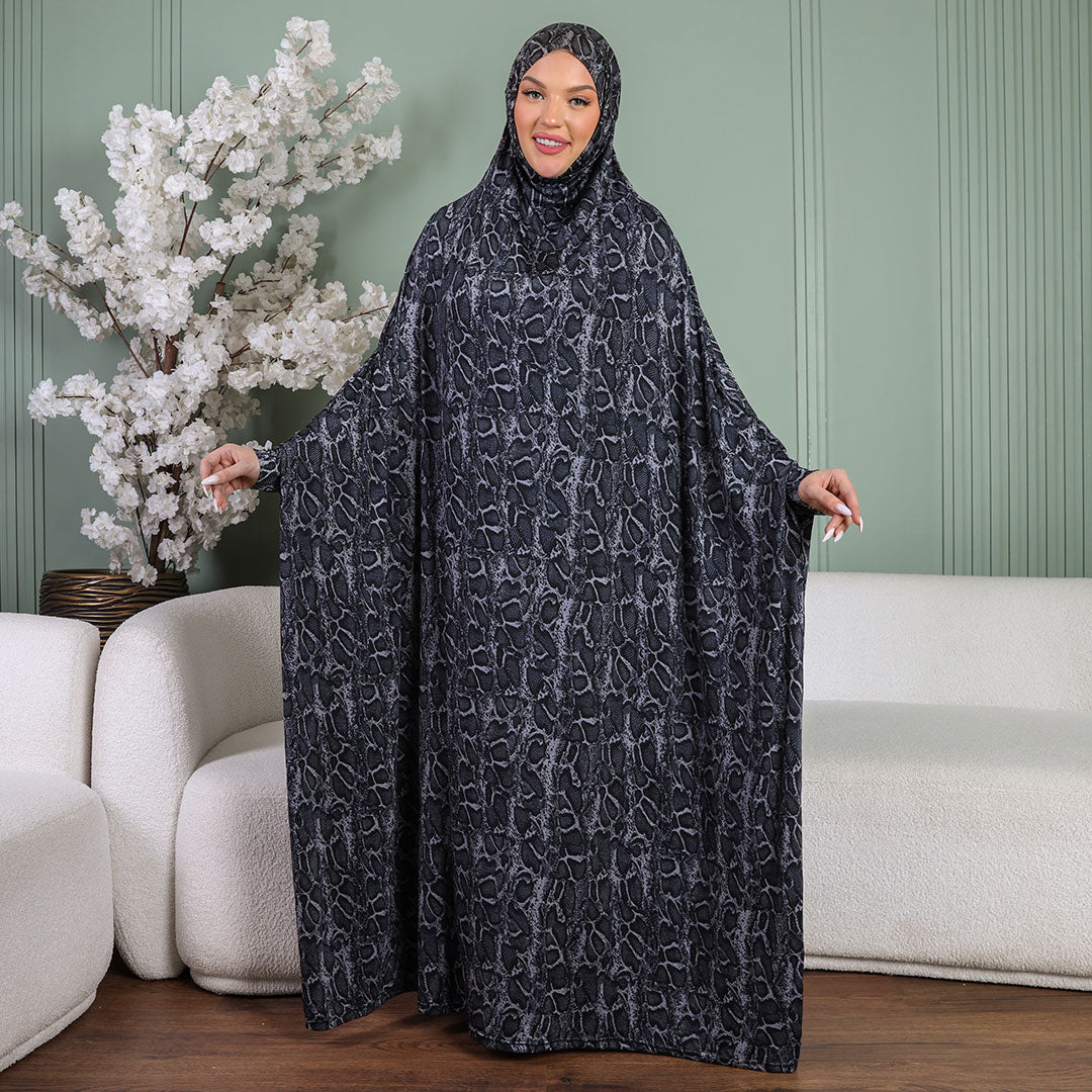 Practical  Kuwaiti Jersey prayer dress  with headscarf