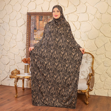 Practical  Kuwaiti Jersey prayer dress  with headscarf
